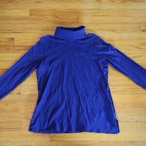 L.L. Bean Blue Tunic Turtleneck Womens Size L